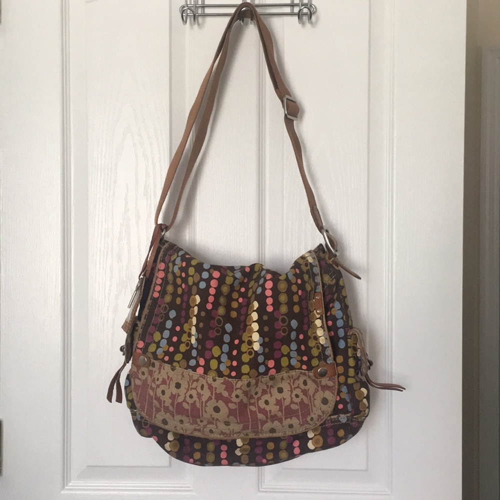 Fossil Large Canvas Messenger Bag Adjustable Strap